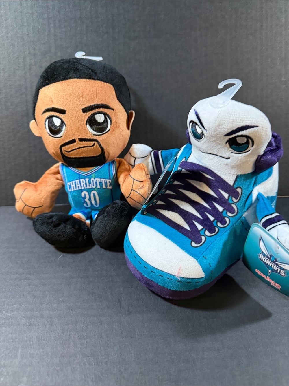 Charlotte Hornets Blue Plush Del Curry #30 & Sneaker set - NBA